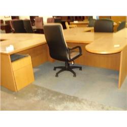 Oak  U-Shaped Executive Desk