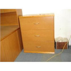 Oak 3 Drawer Filing Cabinet