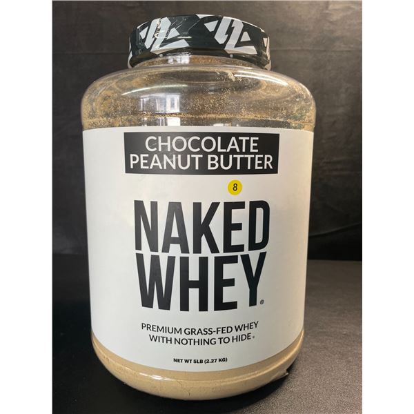 1 Tub of Naked Whey Chocolate Peanut Butter Premium Whey Protein Powder - 5LB (BB: 11/2025)