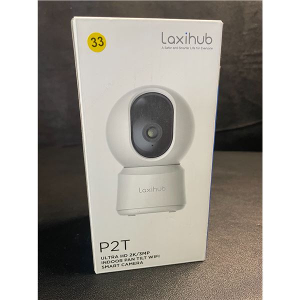 1 Laxihub P2T Ultra HD 2K/3MP Indoor Pan/Tilt WiFi Smart Home Security Camera - Brand New!