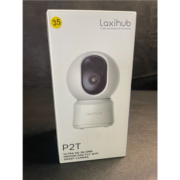 1 Laxihub P2T Ultra HD 2K/3MP Indoor Pan/Tilt WiFi Smart Home Security Camera - Brand New!