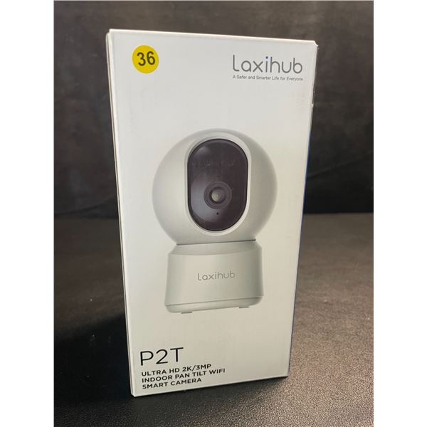 1 Laxihub P2T Ultra HD 2K/3MP Indoor Pan/Tilt WiFi Smart Home Security Camera - Brand New!
