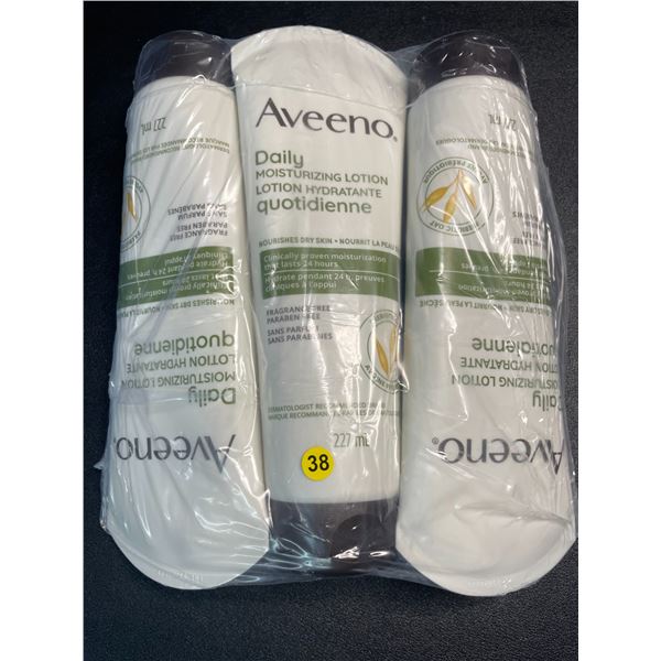 3 Aveeno Daily Moisturizing Lotions - 227ml Each - Fragrance-Free - New Sealed