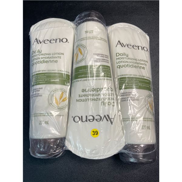 3 Aveeno Daily Moisturizing Lotions - 227ml Each - Fragrance-Free - New Sealed