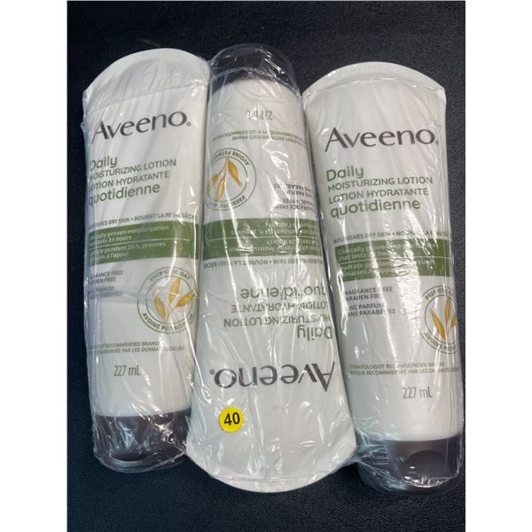 3 Aveeno Daily Moisturizing Lotions - 227ml Each - Fragrance-Free - New Sealed