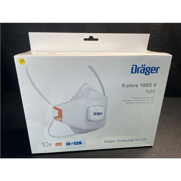 Box of 10 Drager X-plore 1950 N95 Respirator Masks - Size S - New