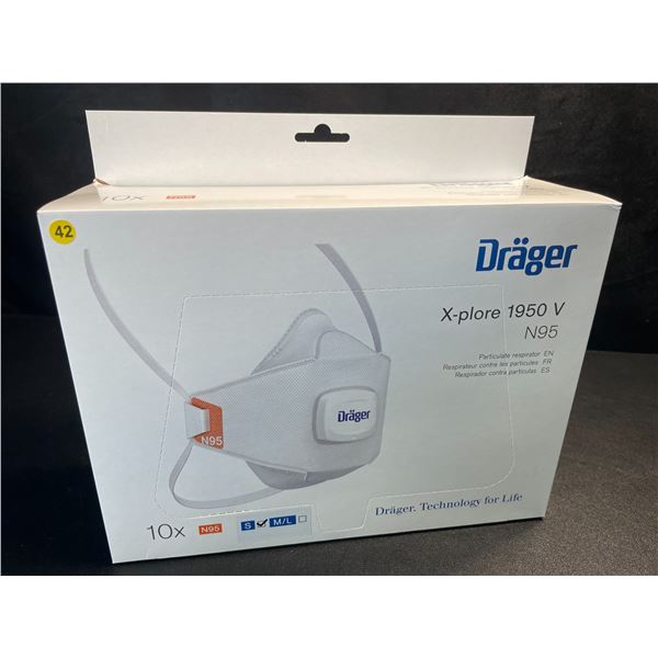 Box of 10 Drager X-plore 1950 N95 Respirator Masks - Size S - New