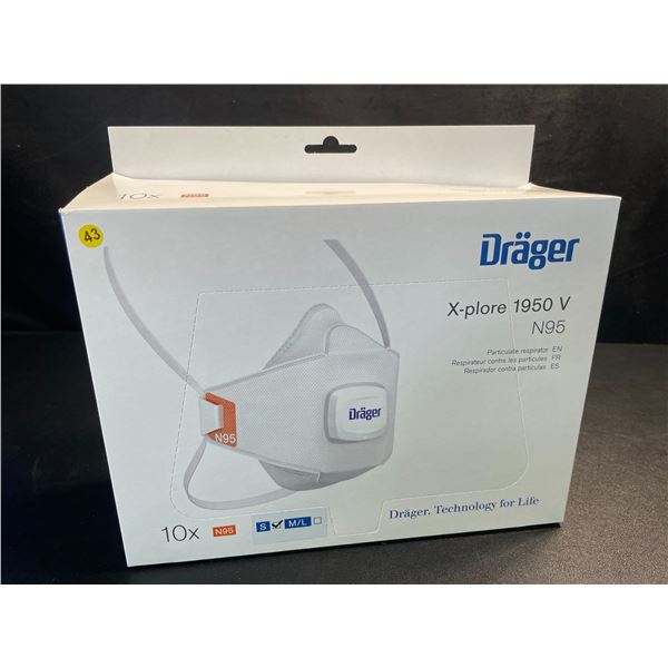 Box of 10 Drager X-plore 1950 N95 Respirator Masks - Size S - New