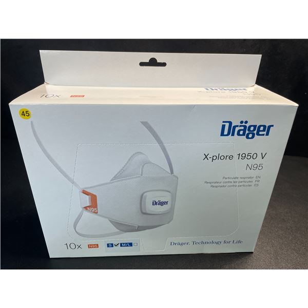 Box of 10 Drager X-plore 1950 N95 Respirator Masks - Size S - New