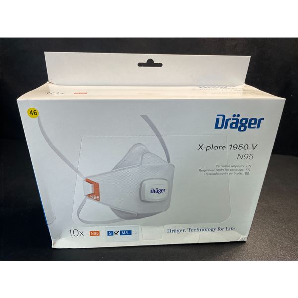 Box of 10 Drager X-plore 1950 N95 Respirator Masks - Size S - New