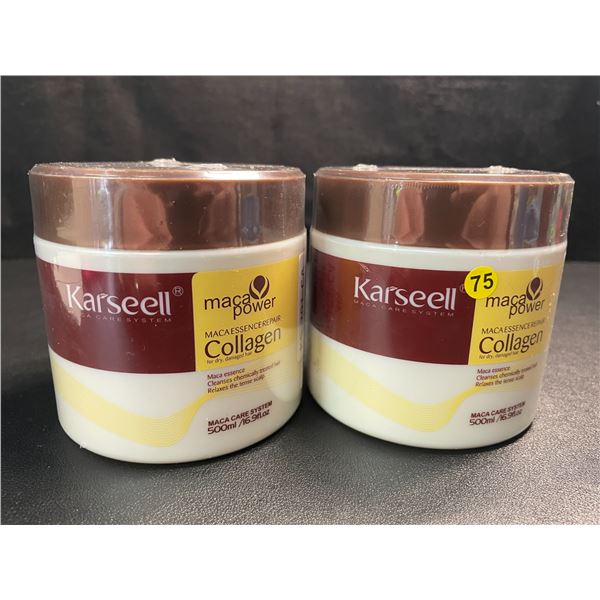 2 Karseell Maca Essence Repair Collagen Hair Treatment - For Dry/Damaged Hair - 500ml Each - New
