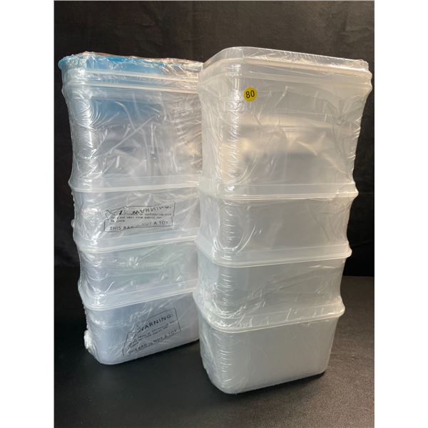 2 Multi-Packs of Plastic Storage Containers with Lids - New