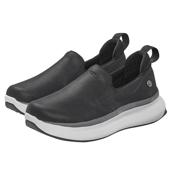 1 Pair of Silverts Women's Wide Width Supportive Slip On Shoes - Size 6.5 (Black/White) - New