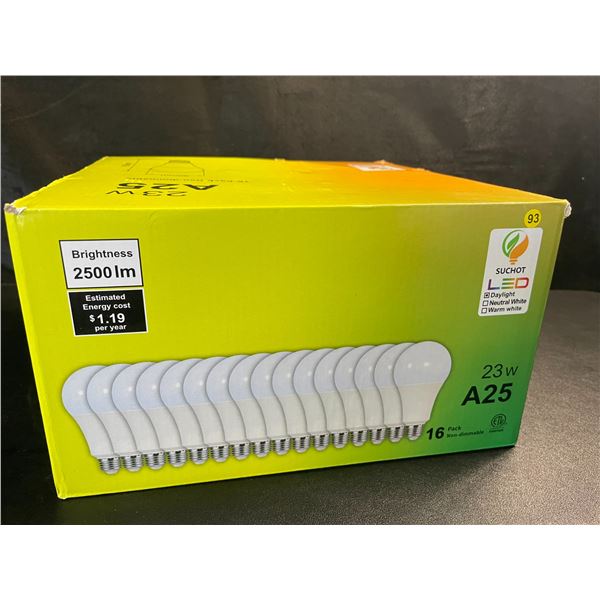 Box of 16 LED Lightbulbs - A25 Base - 23W - New