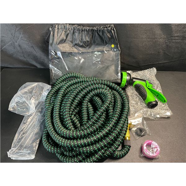 1 Expandable Garden Hose with Nozzle and Hose Hanger - New