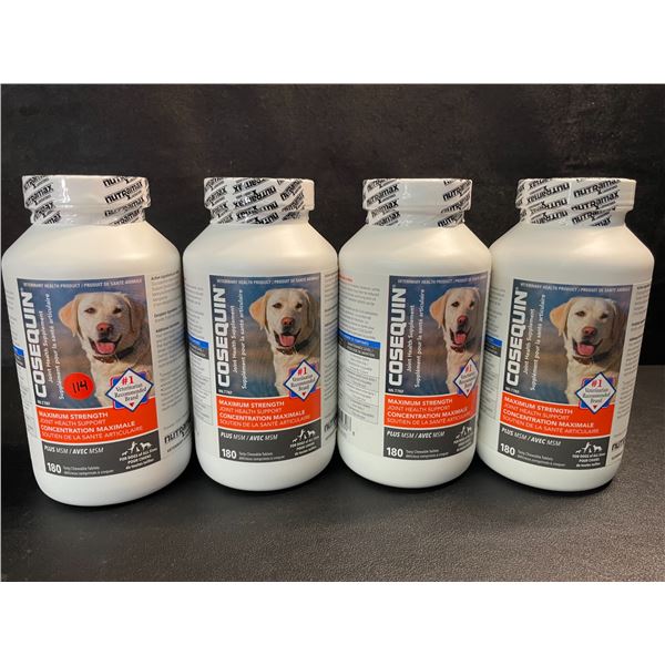 4 Bottles of Cosequin Joint Health Supplements for Dogs - 180 Chewable Tablets Each - New