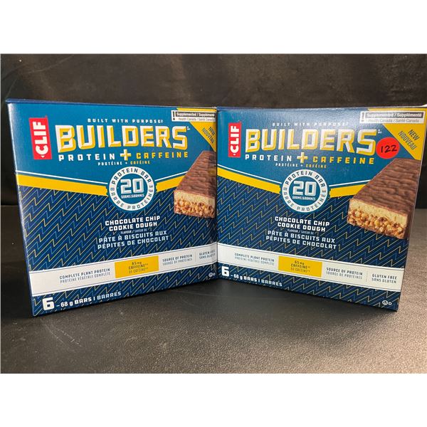 2 Boxes of CLIF Builders Protein Bars - Chocolate Chip Cookie Dough (6 x 68G Bars Each) - New