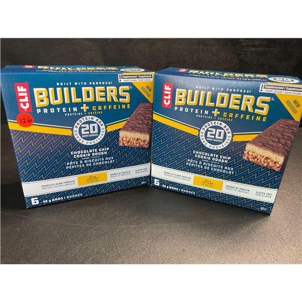 2 Boxes of CLIF Builders Protein Bars - Chocolate Chip Cookie Dough (6 x 68G Bars Each) - New