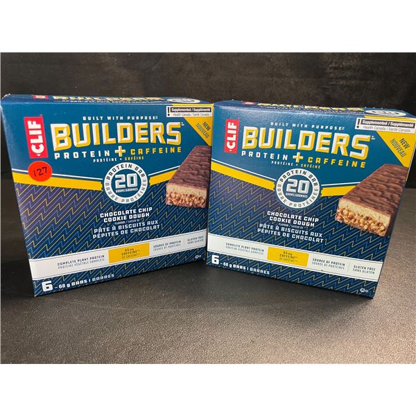 2 Boxes of CLIF Builders Protein Bars - Chocolate Chip Cookie Dough (6 x 68G Bars Each) - New