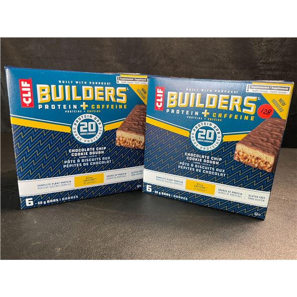 2 Boxes of CLIF Builders Protein Bars - Chocolate Chip Cookie Dough (6 x 68G Bars Each) - New