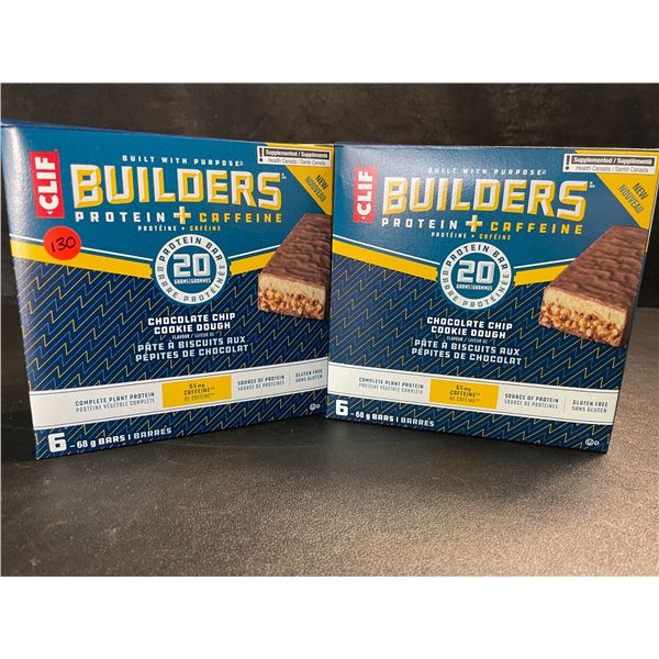 2 Boxes of CLIF Builders Protein Bars - Chocolate Chip Cookie Dough (6 x 68G Bars Each) - New