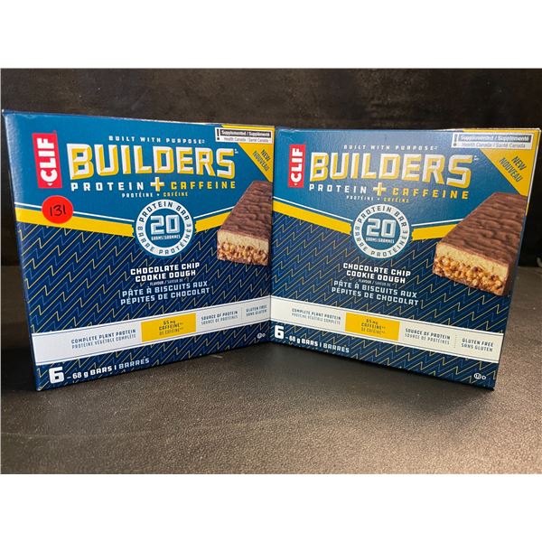 2 Boxes of CLIF Builders Protein Bars - Chocolate Chip Cookie Dough (6 x 68G Bars Each) - New