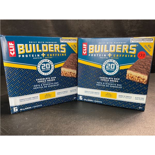 2 Boxes of CLIF Builders Protein Bars - Chocolate Chip Cookie Dough (6 x 68G Bars Each) - New
