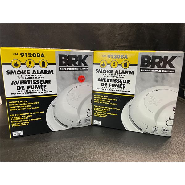 2 BRK 9120BA Hardwired Smoke Alarms with Battery Backup - Brand New!
