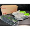 Image 1 : 1 Pair of Orthotic Women's Slip-On Shoes - Size 40 (9/9.5) - Grey/Lime - New in Box
