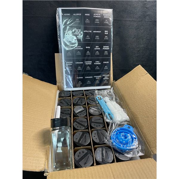 24PC Glass Spice Storage Containers with Lids - Brand New in Box!