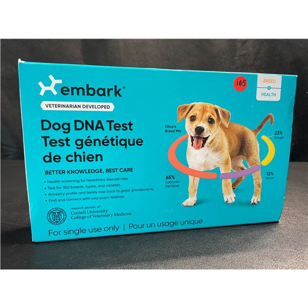 1 Embark Dog DNA Testing Kit - Breed+Heatlh Single-Use Dog DNA Testing Kit - New!