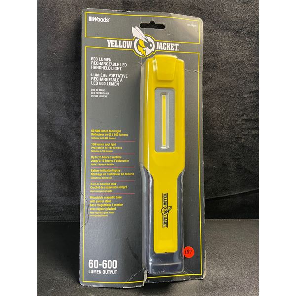 1 Yellow Jacket 600 Lumen Rechargeable LED Handheld Work Light - New