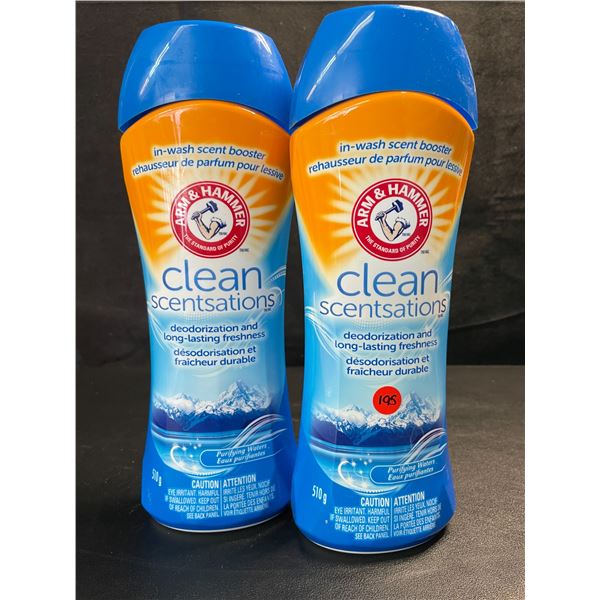 2 Arm & Hammer Clean Scentsations In-Wash Scent Booster Beads - 510g Each - New