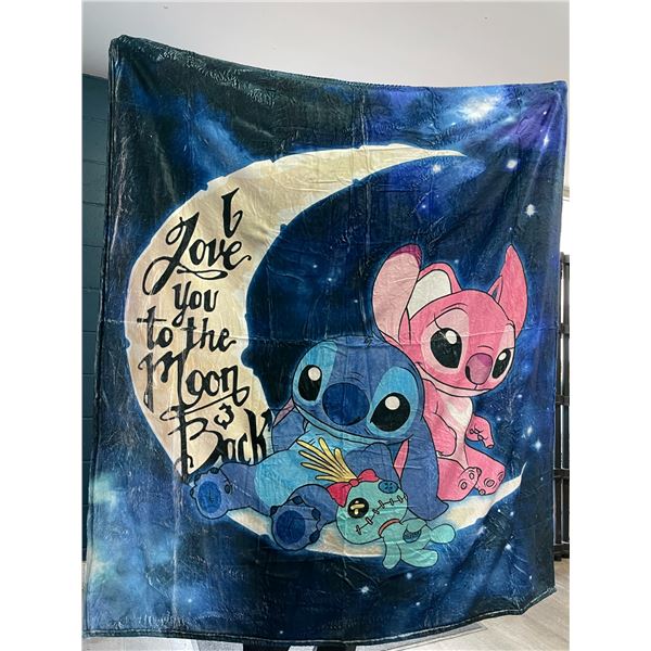 1 Lilo & Stitch "I Love You to the Moon & Back" Blanket - 50 x 60" Size - New