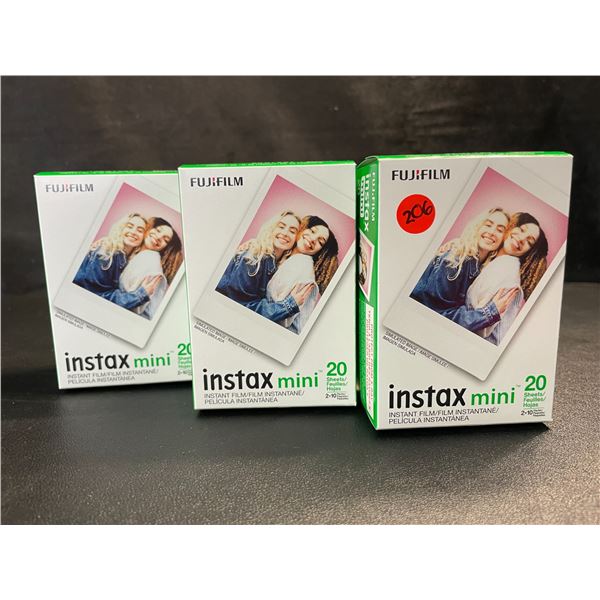 3 Fujifilm Instax Mini Instant Film Refills - 20 Sheets Per Box - New