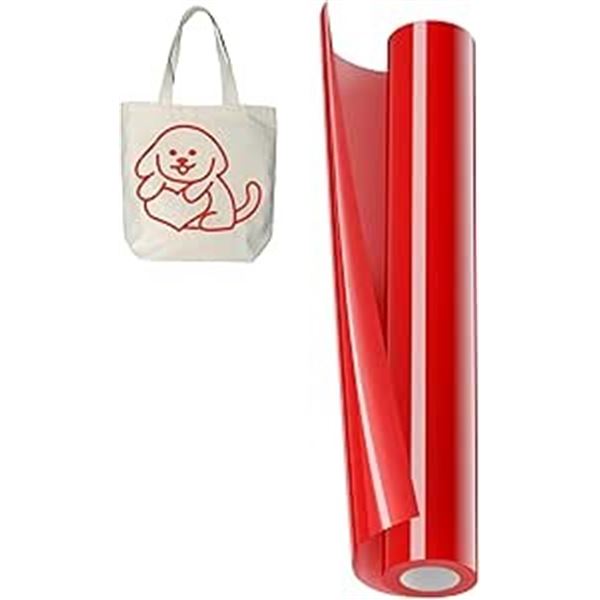 2 Large Rolls of Red Heat Transfer Vinyl (HTV) - 12" x 20FT Rolls for DIY Heat Press Crafts - New