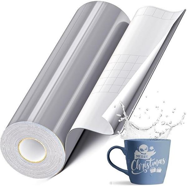 1 Large Roll of Grey Permanent Adhesive Vinyl - 12" x 50FT Roll - For DIY Crafts/Decor - New