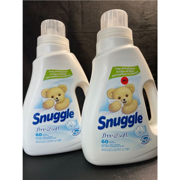 2 Jugs of Snuggle Free & Soft Fabric Softener - 1.41L (60 Loads) Each - New