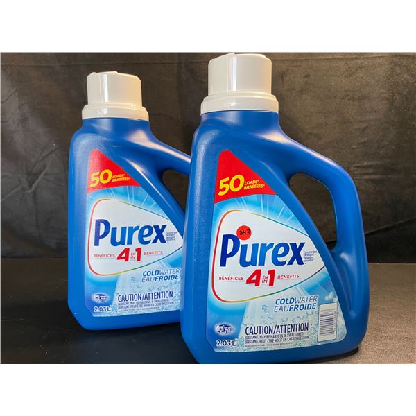 2 Bottles of Purex Cold Water Liquid Laundry Detergent - 2.03L (50 Loads) Each - New