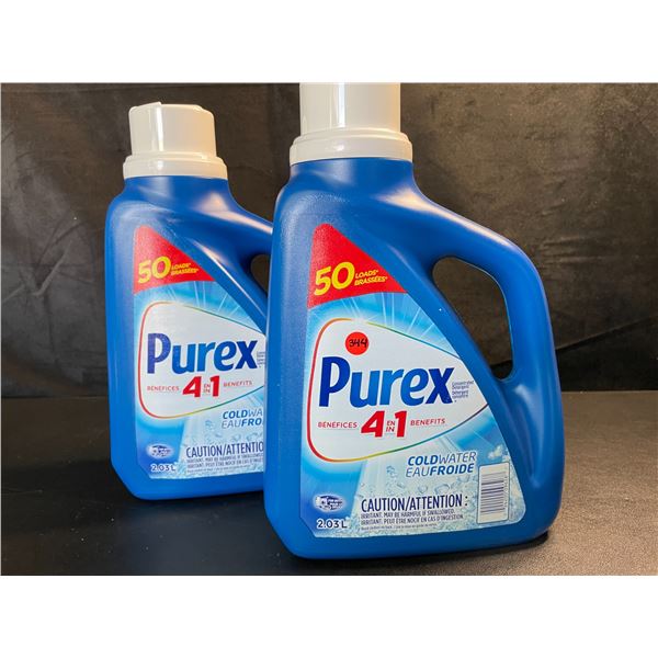 2 Bottles of Purex Cold Water Liquid Laundry Detergent - 2.03L (50 Loads) Each - New