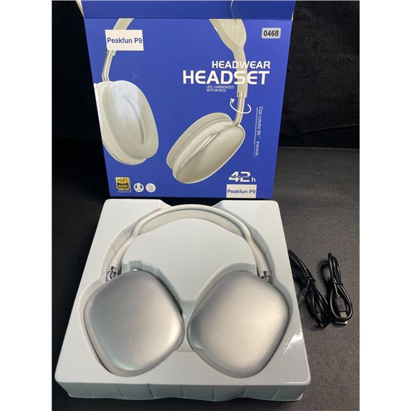 1 Peakfun P9 Bluetooth Over-Ear Headphones - 42hr Playtime - Silver - New