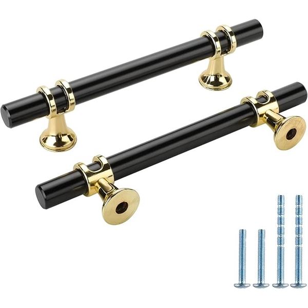 25-Pack of Homdiy Cabinet Drawer Pulls/Drawer Handles - Black & Gold - Brand New!