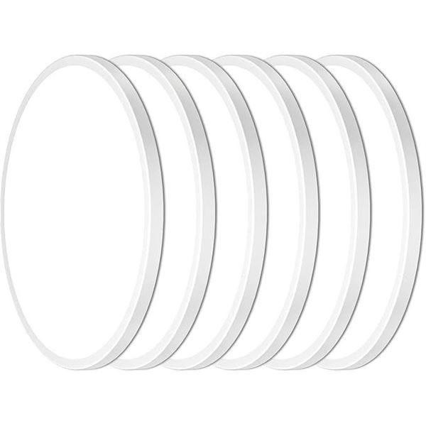 6-Pack of LED Flush Mount Ceiling Lights - 12" Size - 3200LM - 28W Dimmable - New in Box