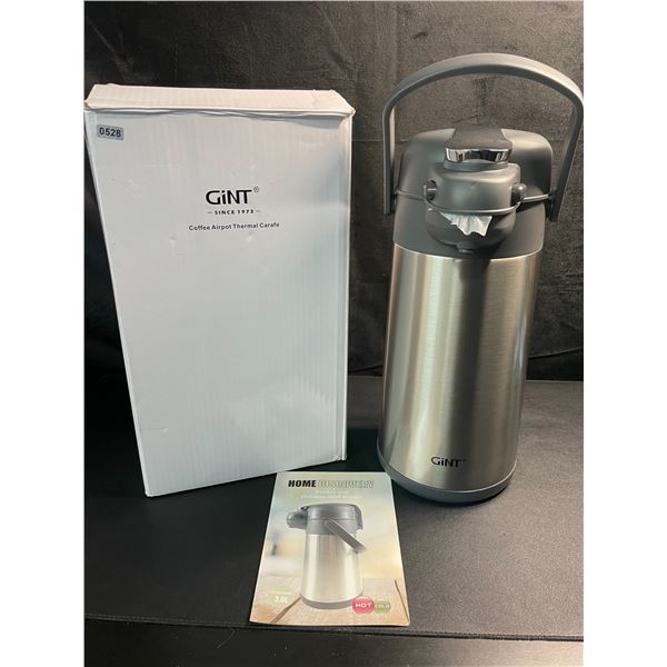 1 Gint 3.0L Large Capacity Coffee Airpot Thermal Carafe - Double Wall Stainless Steel Design - New