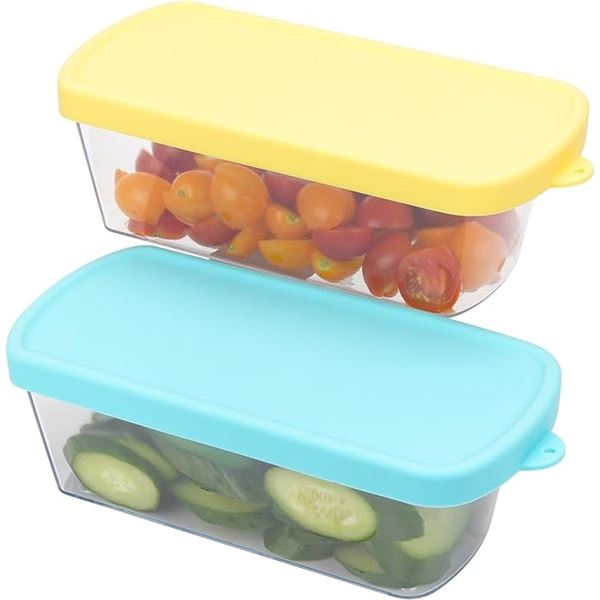 4 Airtight Food Storage Containers with Silicone Lids (2 Boxes with 2 Sets Each) - Brand New