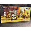 Image 1 : 1 Magnetic & Folding Travel Chess Board Set - Gold/Silver Chess Pieces - New