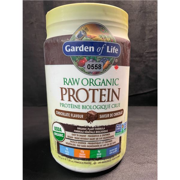 1 Garden of Life Raw Organic Protein Powder - Chocolate Flavour - 660G - New Sealed