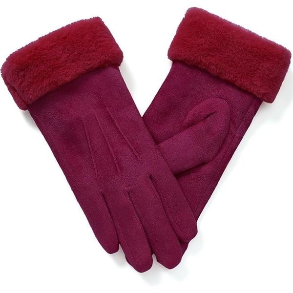 3 Sets of Rosyline Winter Thermal Touchscreen Fleece-Lined Gloves - Red - New in Box