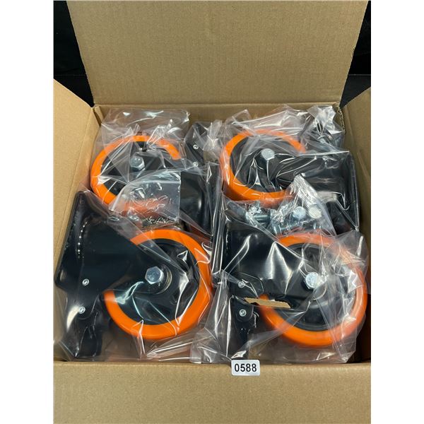 Box of 4 Heavy-Duty 4-Inch Caster Wheels - Brand New!