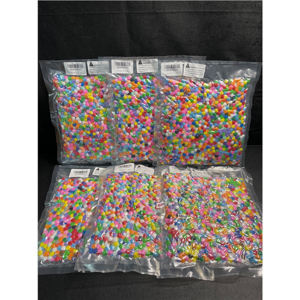 6 Packs of Craft Fuzzy Pompoms - Multicolor - 2000PCS Per Pack - New Sealed